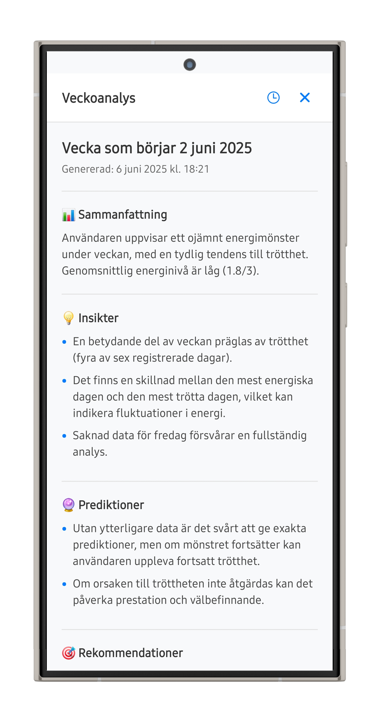 Vecko Energianalys